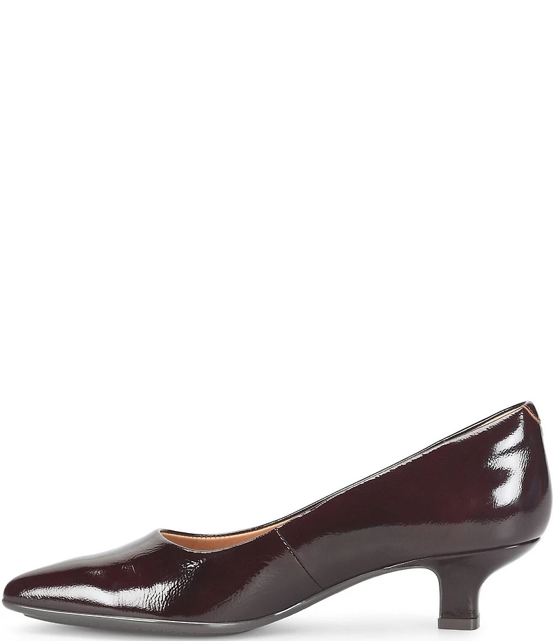 Sofft Sabrina Patent Leather Pointed Toe Kitten Heel Pumps