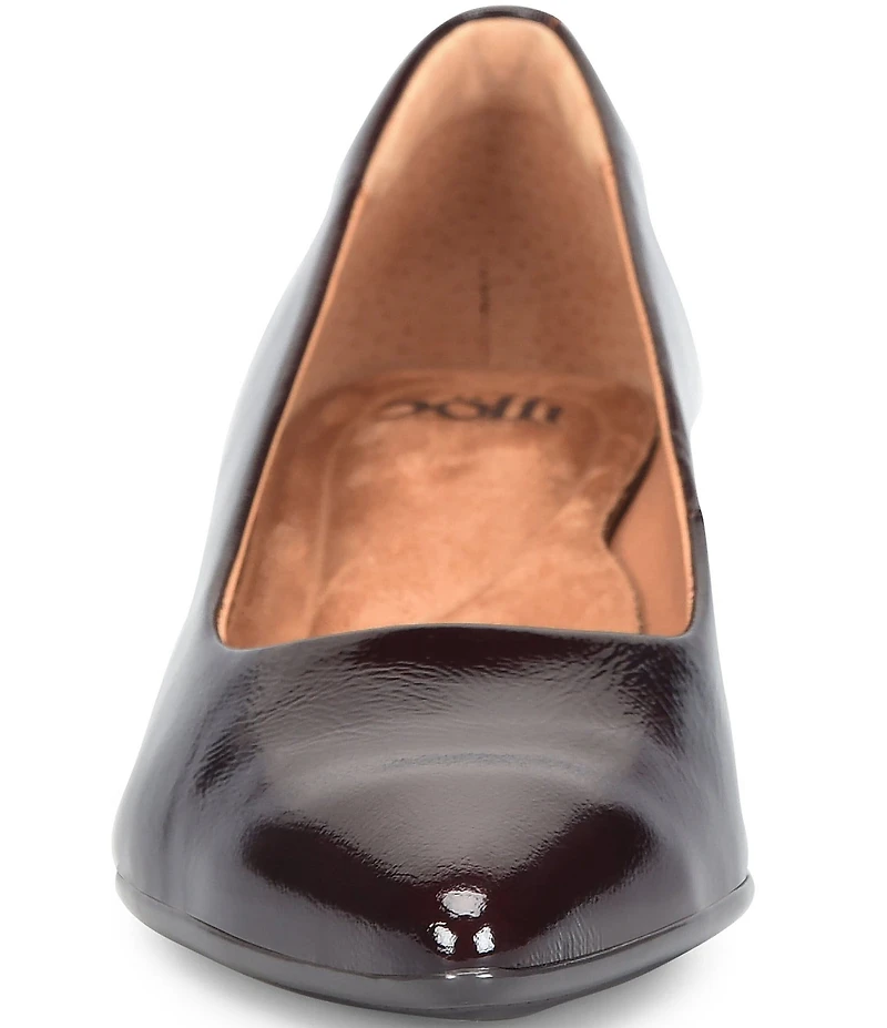 Sofft Sabrina Patent Leather Pointed Toe Kitten Heel Pumps