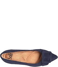 Sofft Sadie Suede Buckle Ornament Pointed Toe Kitten Heel Pumps
