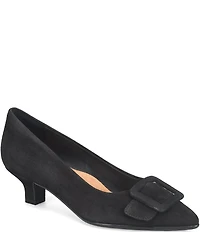 Sofft Sadie Suede Buckle Kitten Heel Pumps