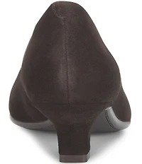 Sofft Sadie Suede Buckle Ornament Pointed Toe Kitten Heel Pumps