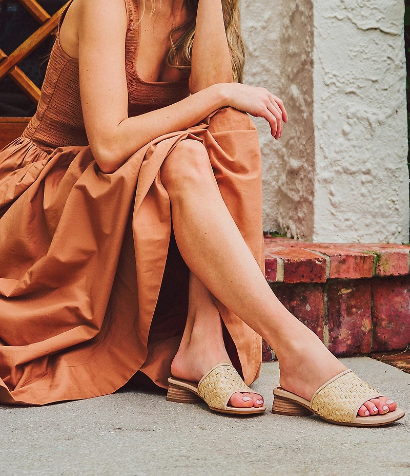 Sofft Sahara Woven Raffia Slide Sandals