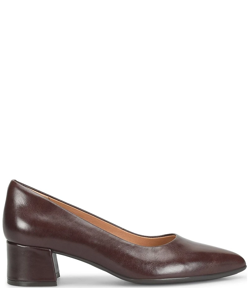 Sofft Sandra Pointed Leather Block Heel Pumps