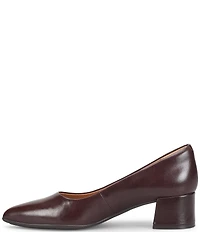 Sofft Sandra Pointed Leather Block Heel Pumps