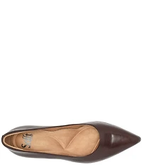 Sofft Sandra Pointed Leather Block Heel Pumps