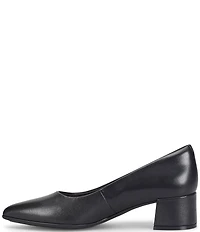 Sofft Sandra Pointed Leather Block Heel Pumps