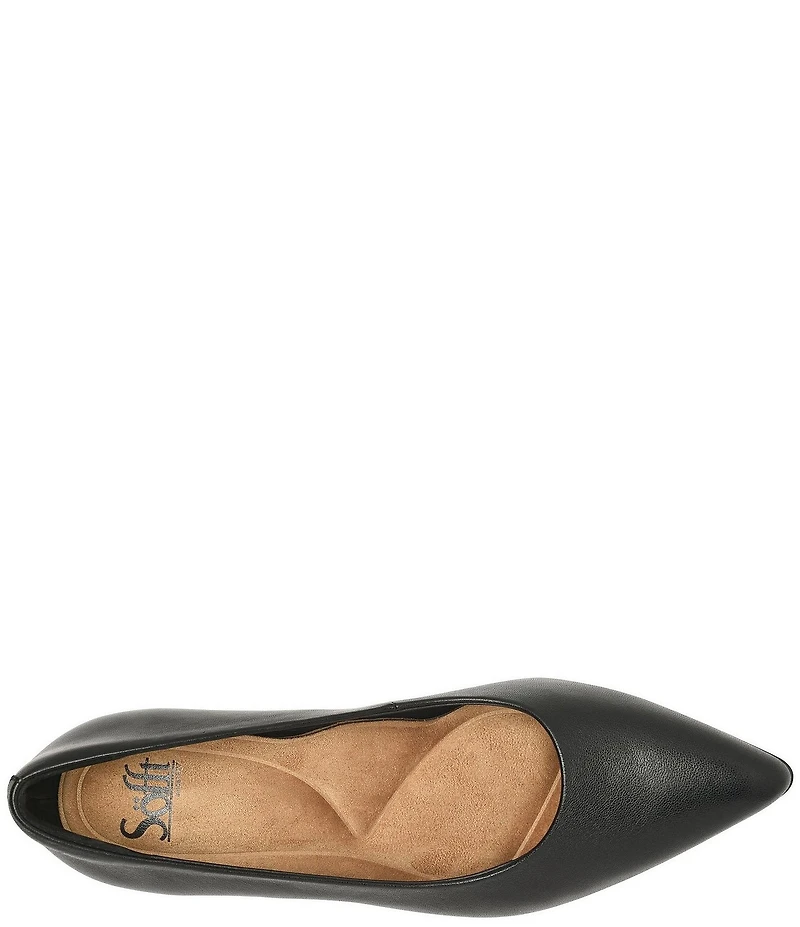 Sofft Sandra Pointed Leather Block Heel Pumps
