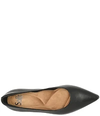Sofft Sandra Pointed Leather Block Heel Pumps