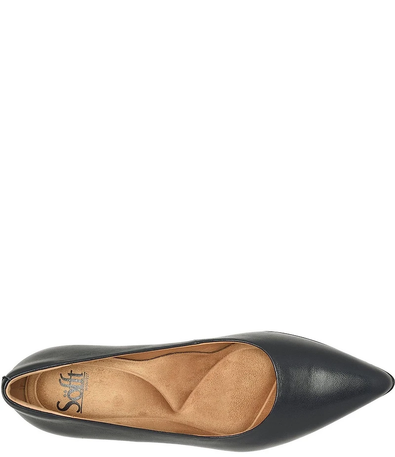 Sofft Sandra Pointed Leather Block Heel Pumps