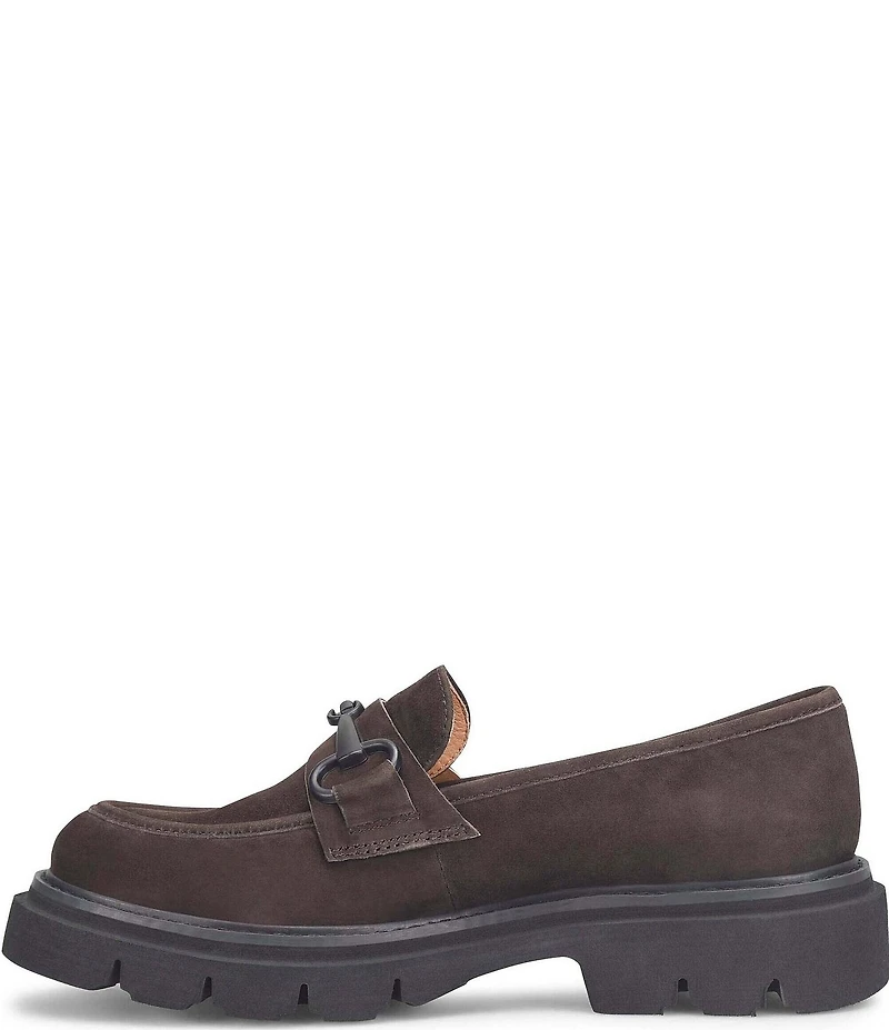 Sofft Satara Suede Bit Buckle Lug Sole Loafers
