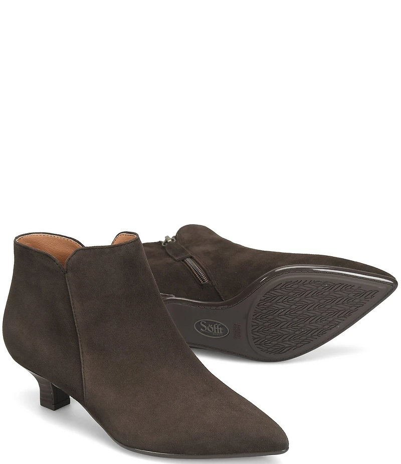 Sofft Sawyer Waterproof Suede Kitten Heel Dress Shooties