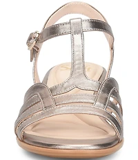 Sofft Scarlet Metallic Leather Wedge Sandals
