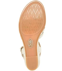 Sofft Scarlet Metallic Leather Wedge Sandals