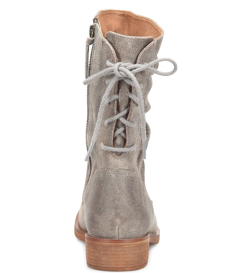 Sofft Sharnell Low Waterproof Suede Lace-Up Back Zip Boots