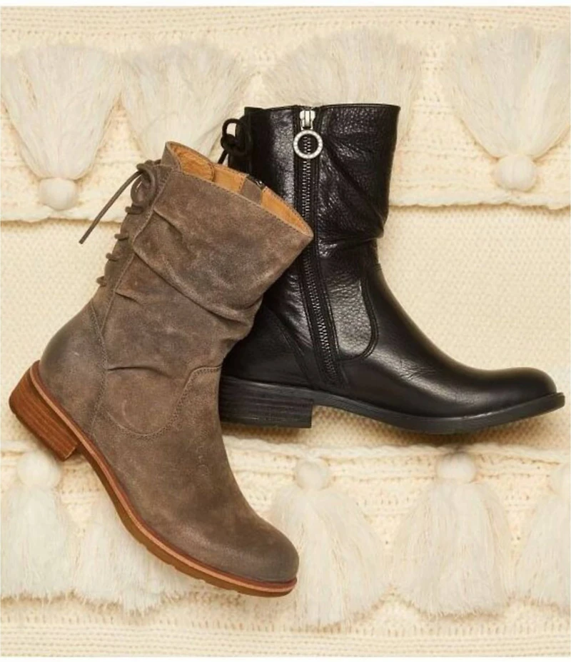 Sofft Sharnell Low Waterproof Suede Lace-Up Back Zip Boots