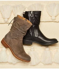 Sofft Sharnell Low Waterproof Suede Lace-Up Back Zip Boots