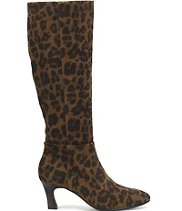 Sofft Sonya Leopard Suede Waterproof Kitten Heel Boots
