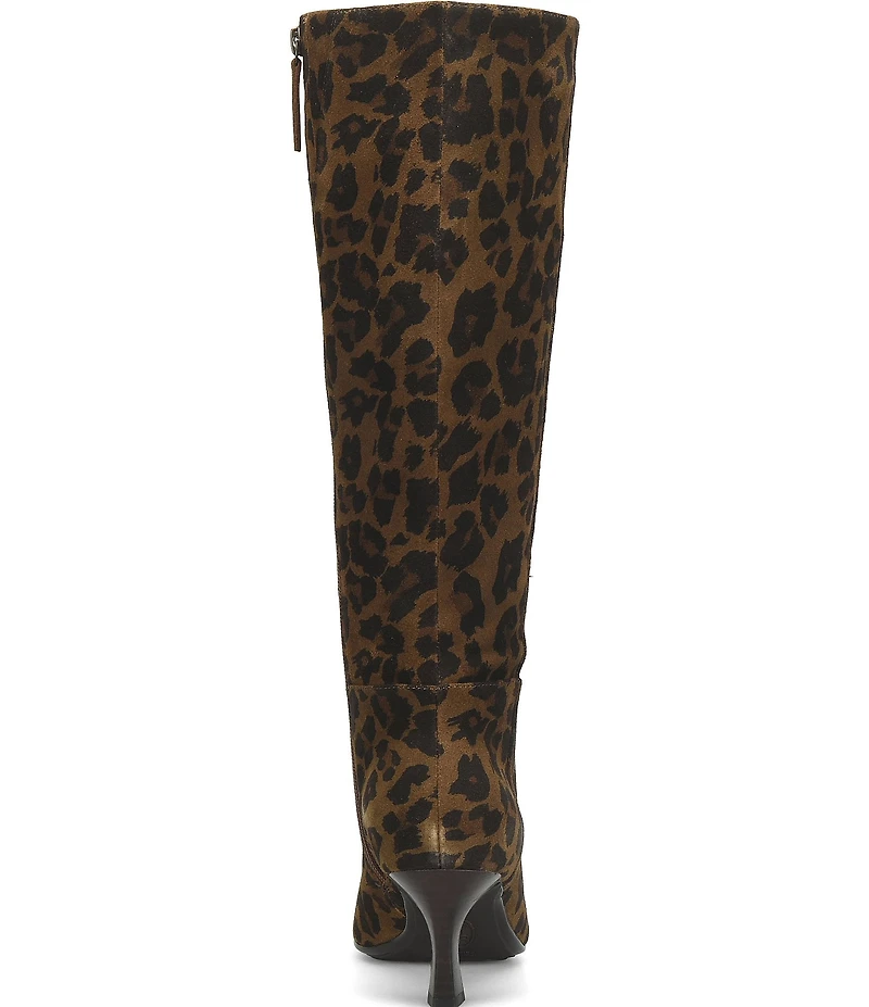 Sofft Sonya Leopard Suede Waterproof Kitten Heel Boots