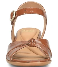 Sofft Summer Patent Leather Knot Wedge Sandals