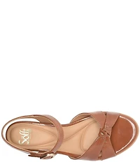 Sofft Summer Patent Leather Knot Wedge Sandals