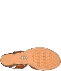 Sofft Summer Patent Leather Knot Wedge Sandals