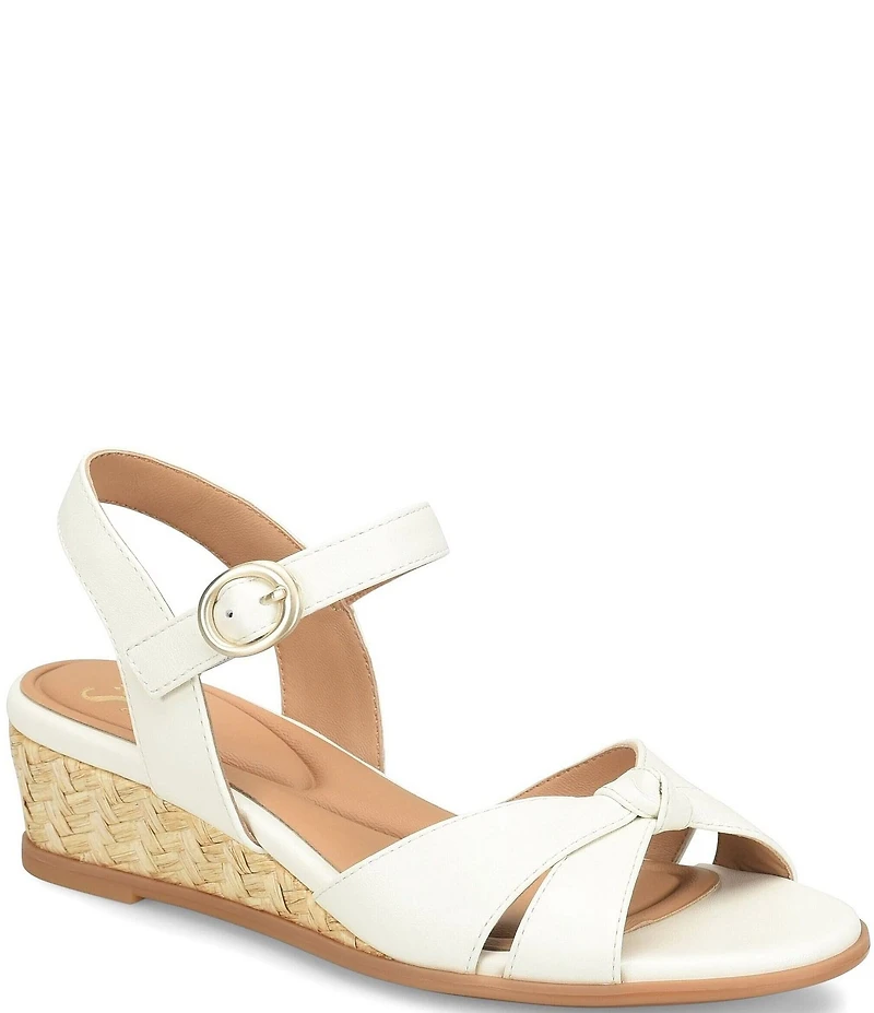 Sofft Summer Patent Leather Knot Wedge Sandals