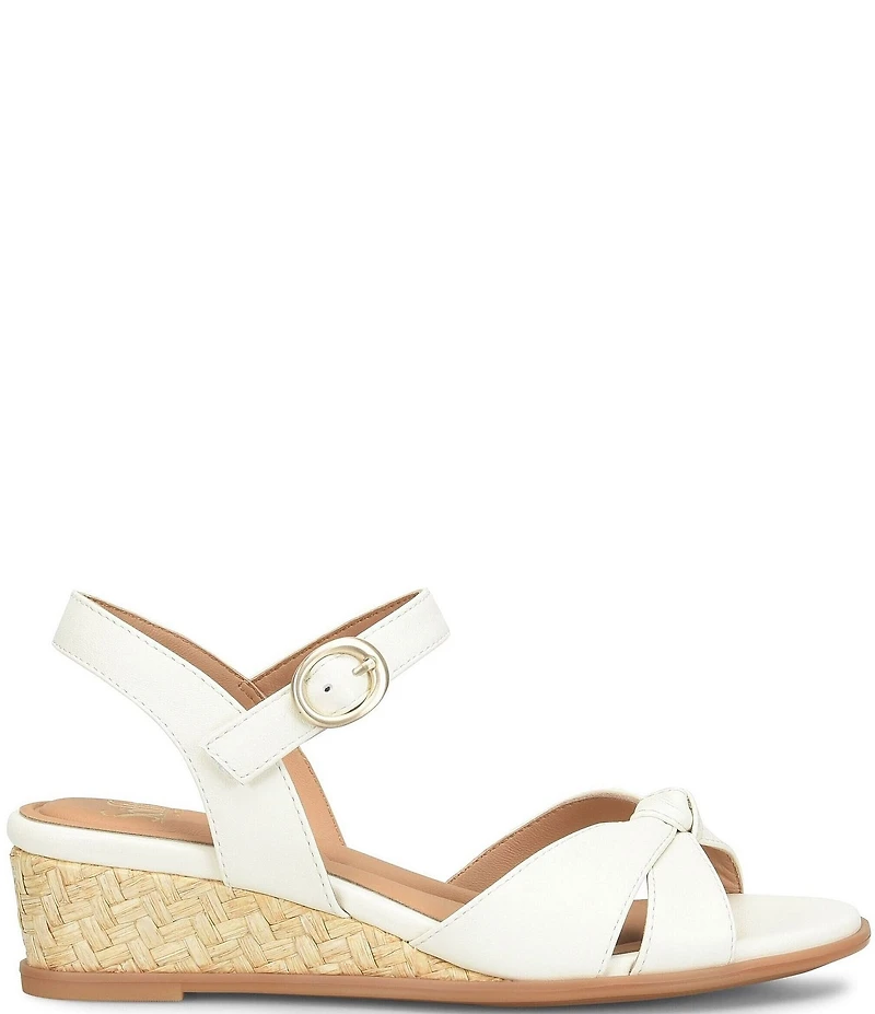 Sofft Summer Patent Leather Knot Wedge Sandals