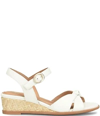 Sofft Summer Patent Leather Knot Wedge Sandals