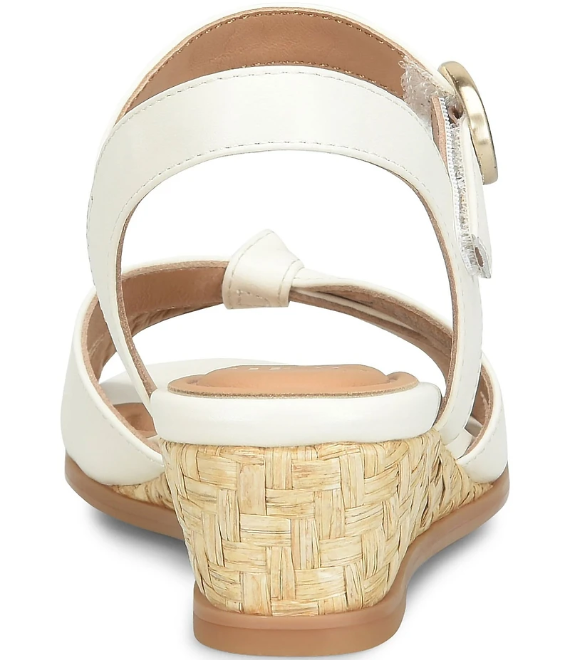 Sofft Summer Patent Leather Knot Wedge Sandals