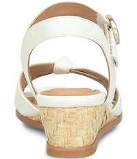 Sofft Summer Patent Leather Knot Wedge Sandals