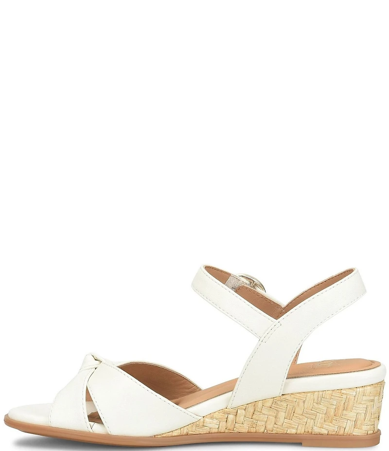 Sofft Summer Patent Leather Knot Wedge Sandals