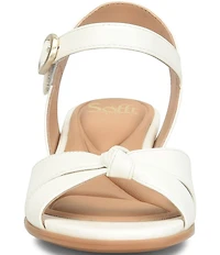 Sofft Summer Patent Leather Knot Wedge Sandals