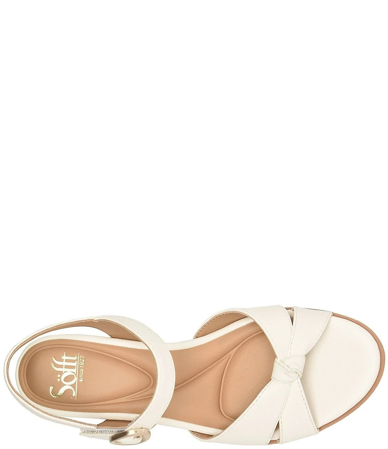 Sofft Summer Patent Leather Knot Wedge Sandals