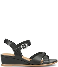 Sofft Summer Patent Leather Knot Wedge Sandals