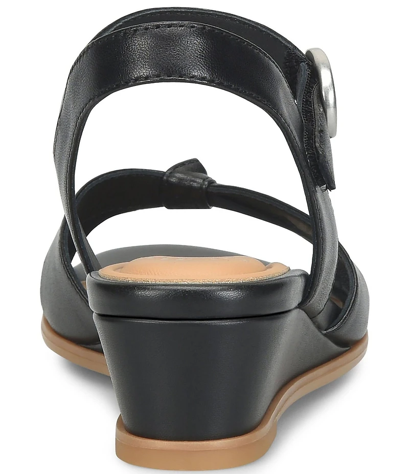 Sofft Summer Patent Leather Knot Wedge Sandals