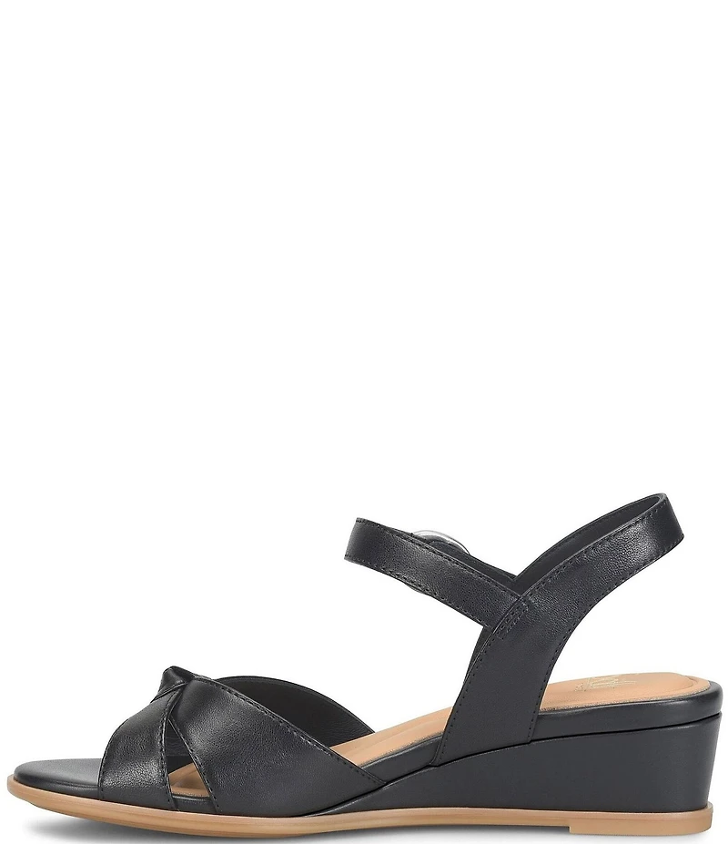 Sofft Summer Patent Leather Knot Wedge Sandals
