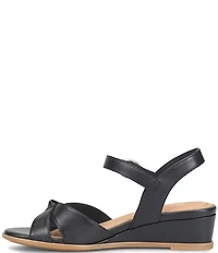 Sofft Summer Patent Leather Knot Wedge Sandals