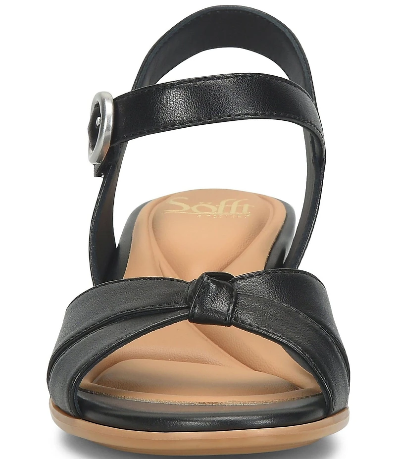 Sofft Summer Patent Leather Knot Wedge Sandals