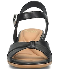 Sofft Summer Patent Leather Knot Wedge Sandals