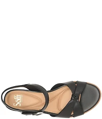 Sofft Summer Patent Leather Knot Wedge Sandals