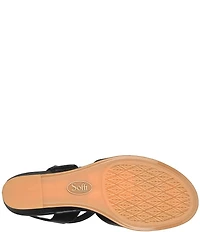 Sofft Summer Patent Leather Knot Wedge Sandals