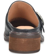 Sofft Tiffany Leather Buckle Hardware Strap Mules