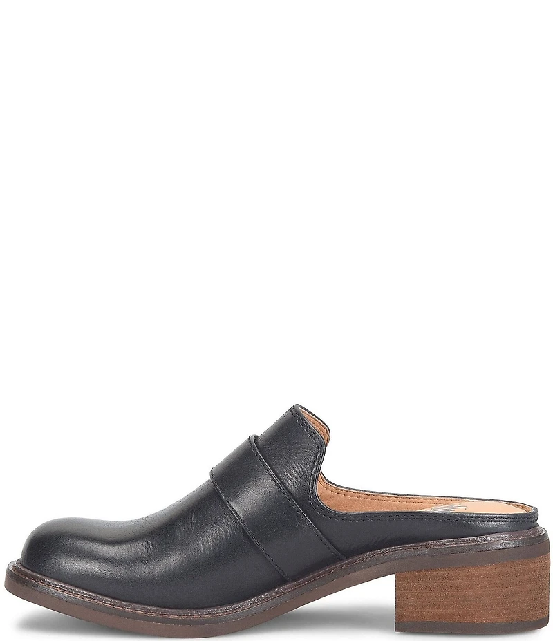 Sofft Tiffany Leather Buckle Hardware Strap Mules