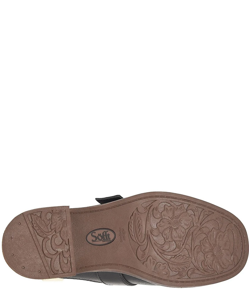 Sofft Tiffany Leather Buckle Hardware Strap Mules