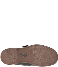 Sofft Tiffany Leather Buckle Hardware Strap Mules