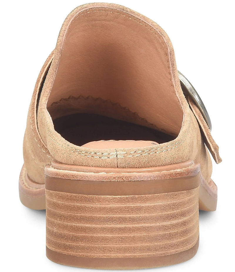 Sofft Tiffany Suede Buckle Strap Hardware Mules