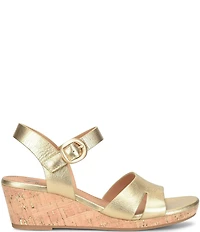 Sofft Vanessa Leather Cork Wedge Sandals