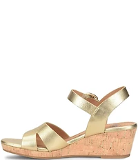 Sofft Vanessa Leather Cork Wedge Sandals