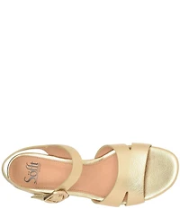 Sofft Vanessa Leather Cork Wedge Sandals