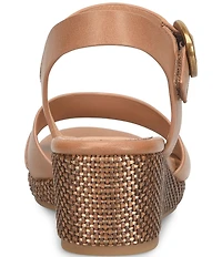 Sofft Vanessa Leather Cork Wedge Sandals